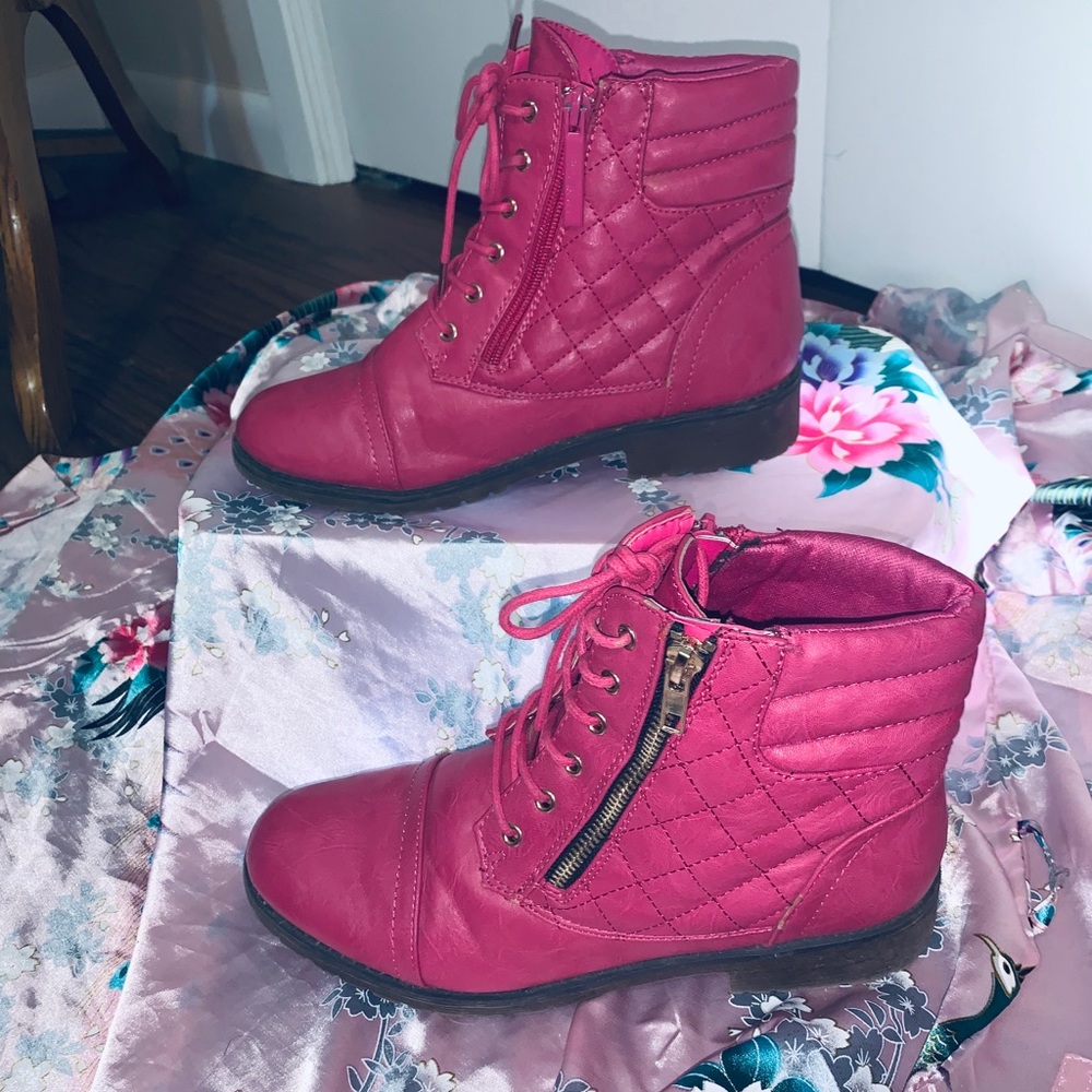 Pink Ankle Boots with Secret Pocket (2/$10)